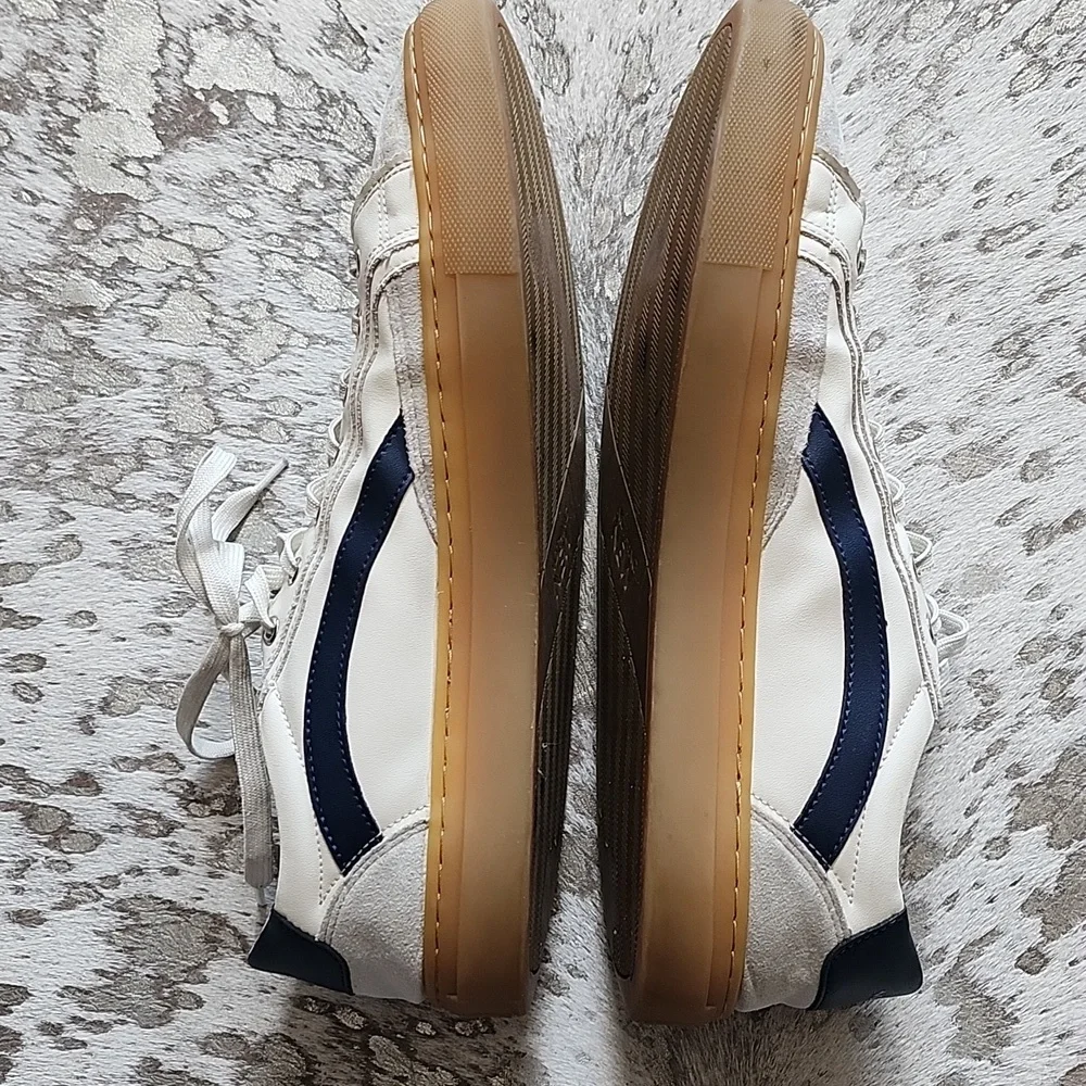 Nothing New Men's Saga One Gum Sole Sneakers Sz12 Navy